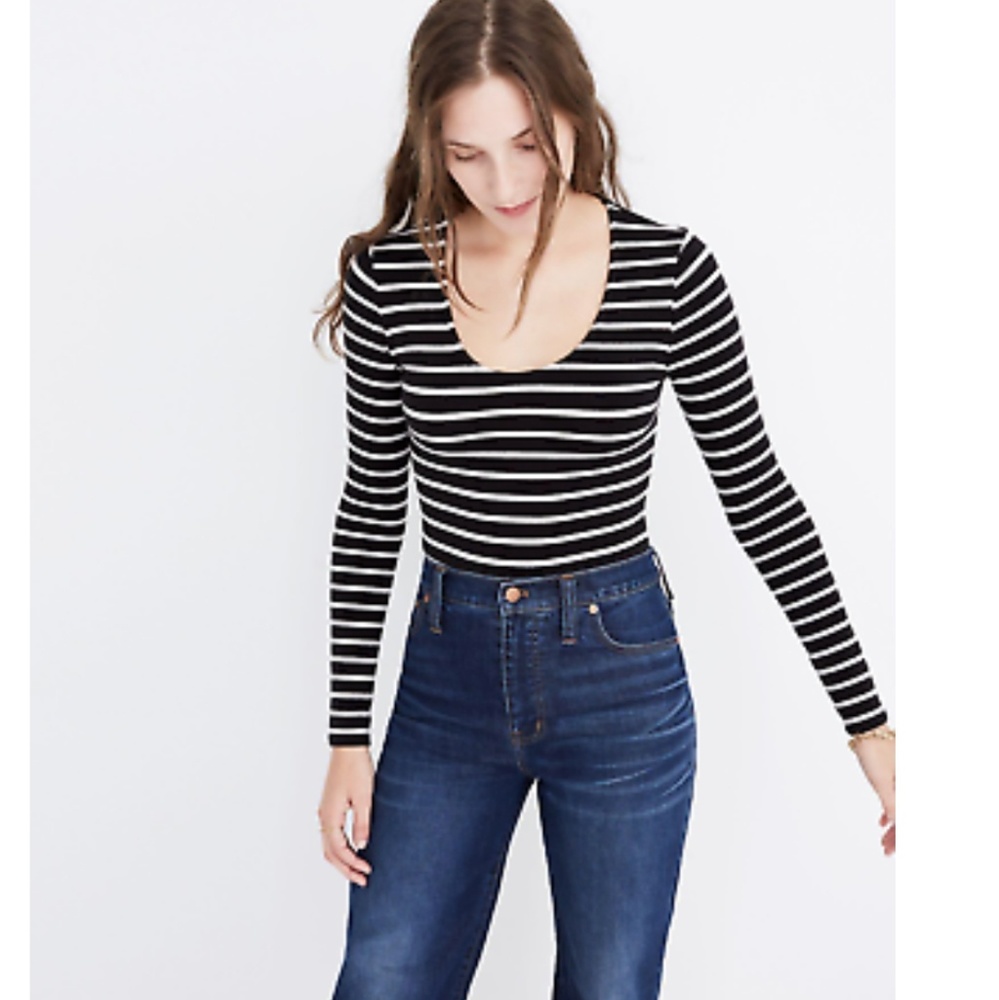 Madewell Song Stretch Jersey Bodysuit, Size L